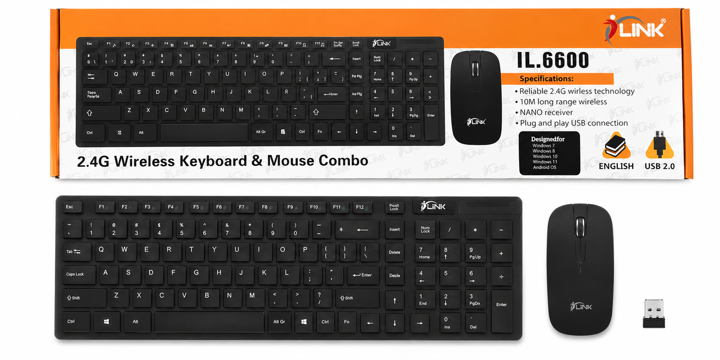 iLINK IL.6600 2.4G Wireless Keyboard & Mouse Combo