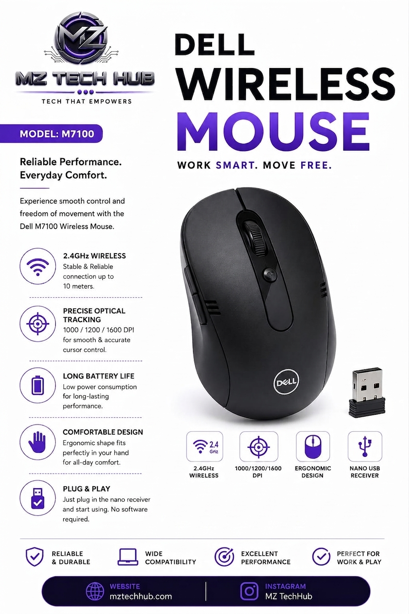 DELL Wireless Mouse |MODEL: M7100| Reliable