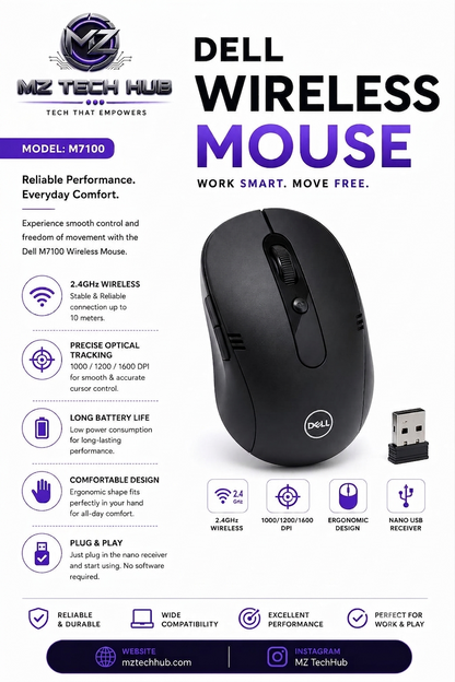 DELL Wireless Mouse |MODEL: M7100| Reliable