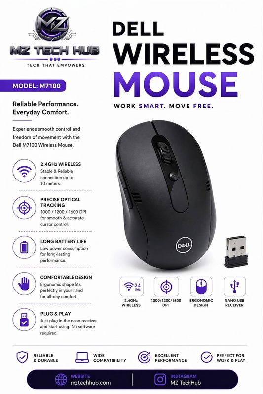 DELL Wireless Mouse |MODEL: M7100| Reliable