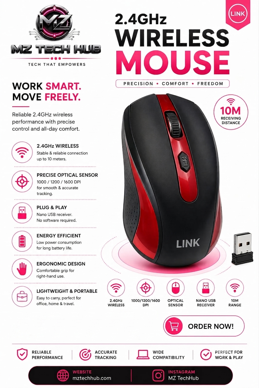 LINK 2.4GHz Wireless Mouse| Elite Design