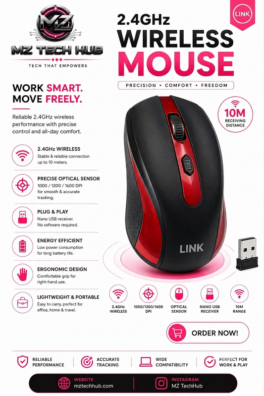 LINK 2.4GHz Wireless Mouse| Elite Design