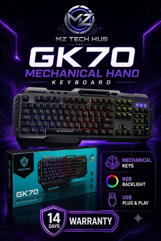 GK-70 Mechanical Hand Keyboard | Imported Quality | Wired Keyboard | Premium Experience | Limited Time Offer