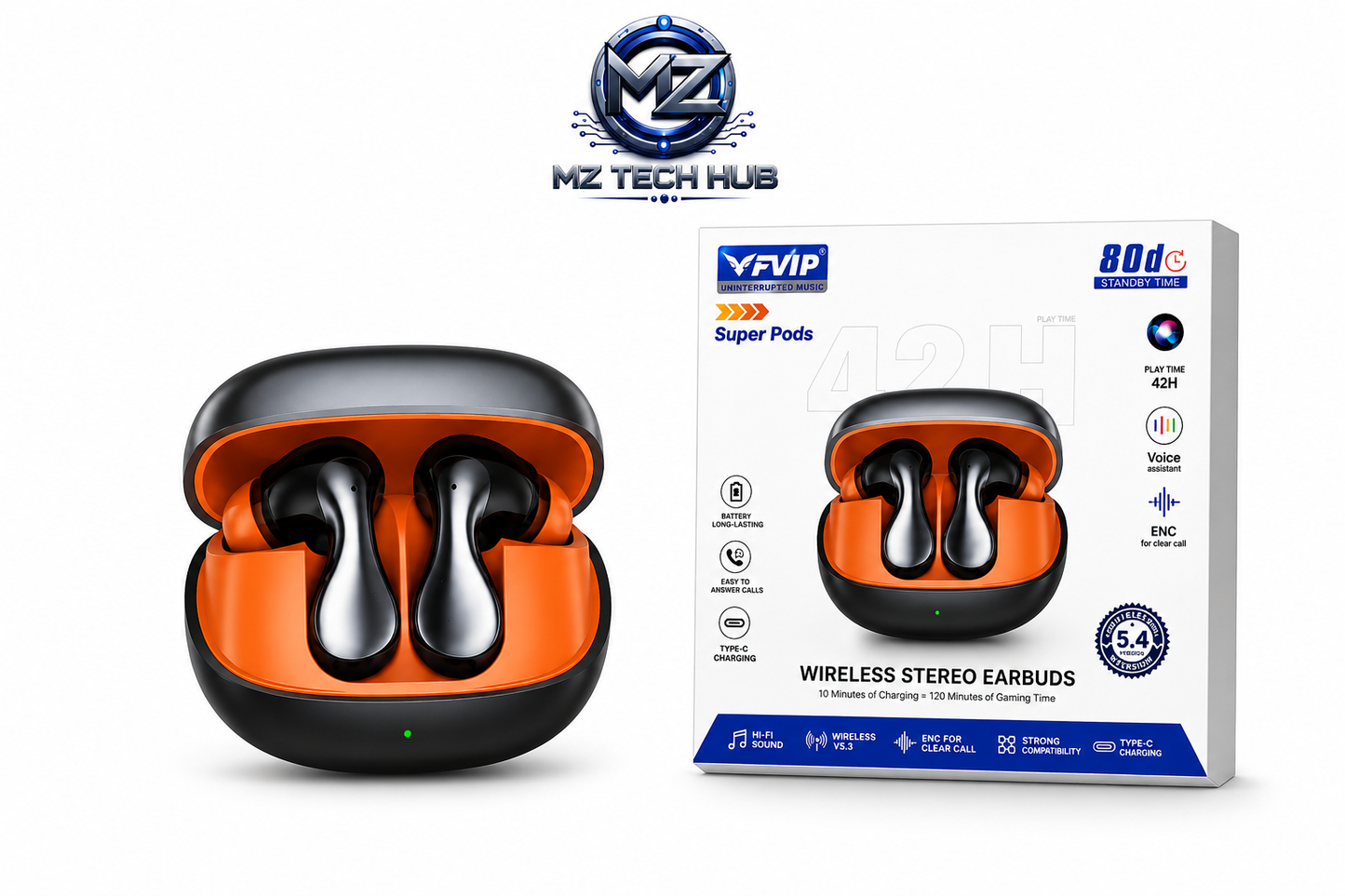 Sterio Earbuds |Super Pods| Wireless | ELEGANT DESIGN